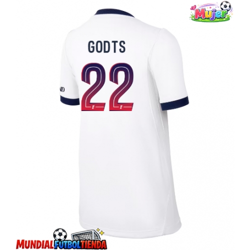 Camiseta Paris Saint-Germain Mika Godts #22 Segunda Equipación Replica 2026-27 para mujer mangas cortas